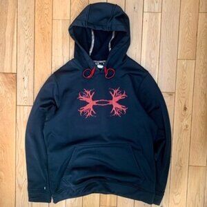Under Armour Men's Medium UA All Season Antler Logo Hoodie Black  with pinhole